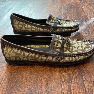 Etienne Aigner Tan Logo Loafers Shoes Size 9.5